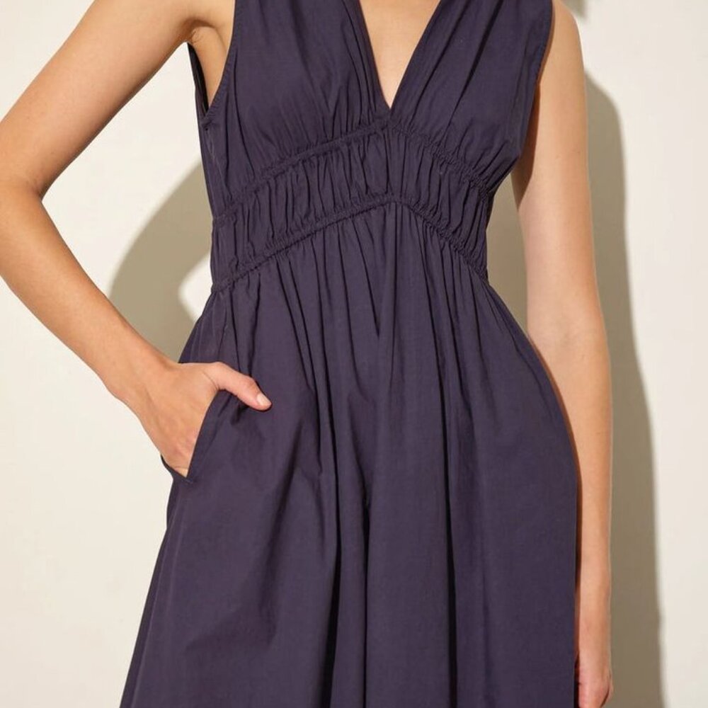 NWT Xirena CYRA Midi Dress in Darkest Navy Size L - Picture 7 of 7
